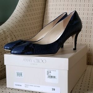 Jimmy Choo - Navy Leather Snake Print